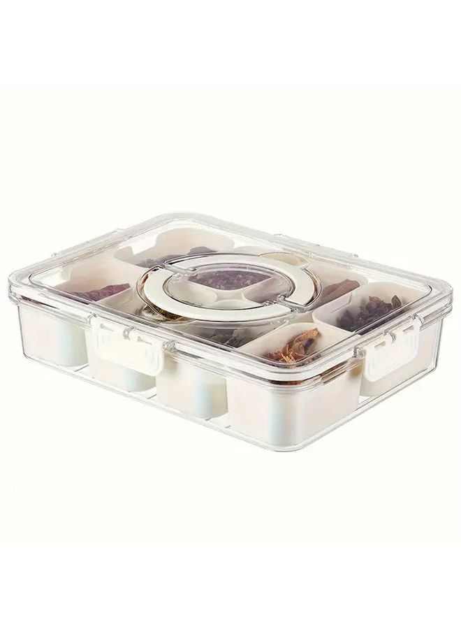 Milky White Plastic Storage Container With Lid Leak Proof Stackable Four Compartments For Kitchen Picnics Outdoor - Image 4